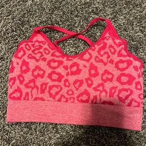 pink cheetah sports bra